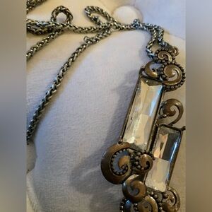 Silver and Crystal Pendant Necklace rare vintage amazing piece